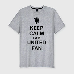 Мужская slim-футболка Keep Calm & United fan