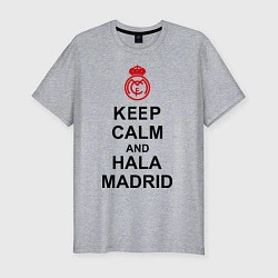 Мужская slim-футболка Keep Calm & Hala Madrid