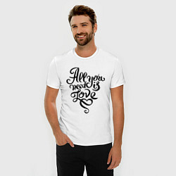 Футболка slim-fit All you need is love, цвет: белый — фото 2