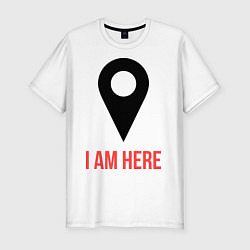 Футболка slim-fit I am Here, цвет: белый