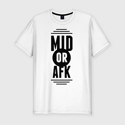Мужская slim-футболка Mid or afk