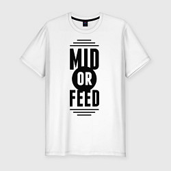 Футболка slim-fit Mid or feed, цвет: белый