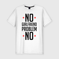 Футболка slim-fit No Girlfriend, цвет: белый