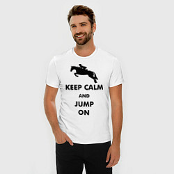 Футболка slim-fit Keep Calm & Jump On, цвет: белый — фото 2