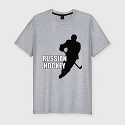 Мужская slim-футболка Russian Red Hockey