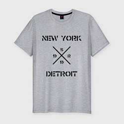 Футболка slim-fit NY Detroit, цвет: меланж