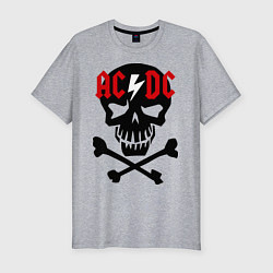 Футболка slim-fit AC/DC Skull, цвет: меланж