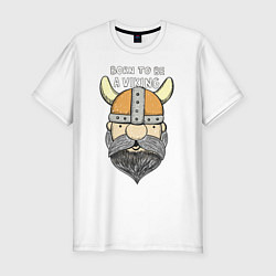 Футболка slim-fit Born to be a Viking, цвет: белый