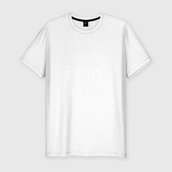 Футболка slim-fit Eat, Sleep, Apex, Repeat, цвет: белый