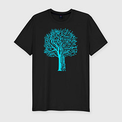 Мужская slim-футболка Cyberpunk 2077: Blue Tree