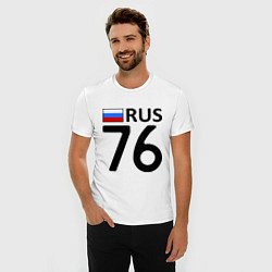 Футболка slim-fit RUS 76, цвет: белый — фото 2