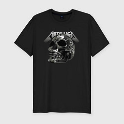 Мужская slim-футболка Metallica - metal skull