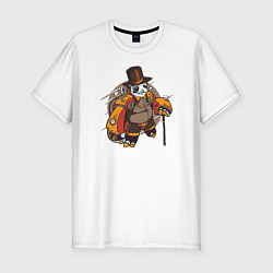Мужская slim-футболка Стимпанк Панда