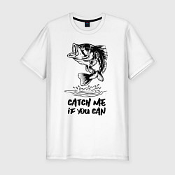 Футболка slim-fit Catch me if you can, цвет: белый