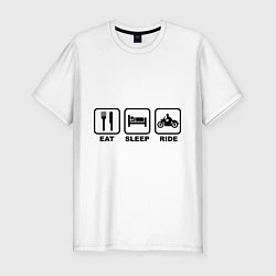 Мужская slim-футболка Eat Sleep Ride