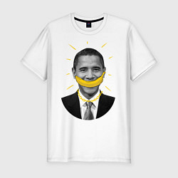Футболка slim-fit Банановый Обама, цвет: белый