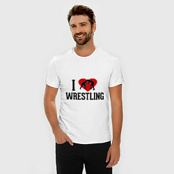 Футболка slim-fit I love wrestling, цвет: белый — фото 2