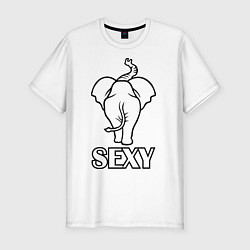 Футболка slim-fit Sexy elephant, цвет: белый