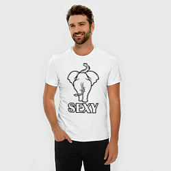 Футболка slim-fit Sexy elephant, цвет: белый — фото 2