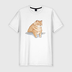 Мужская slim-футболка Толстый Кот