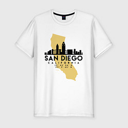 Мужская slim-футболка Сан-Диего Калифрния