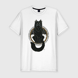 Футболка slim-fit Йольский кот, цвет: белый