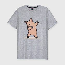 Футболка slim-fit Dabbing Pig, цвет: меланж
