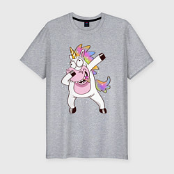 Футболка slim-fit Dabbing Unicorn, цвет: меланж