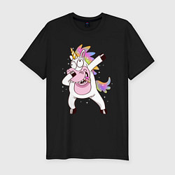 Футболка slim-fit Dabbing Unicorn, цвет: черный