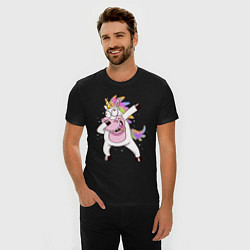 Футболка slim-fit Dabbing Unicorn, цвет: черный — фото 2