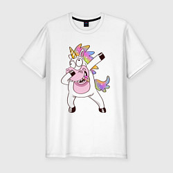 Мужская slim-футболка Dabbing Unicorn
