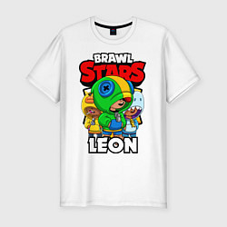 Футболка slim-fit BRAWL STARS LEON, цвет: белый