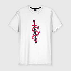 Мужская slim-футболка Змея И Меч