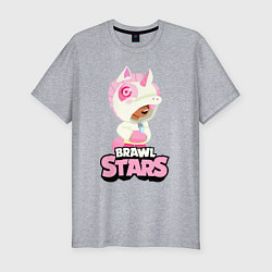 Мужская slim-футболка Leon Unicorn Brawl Stars