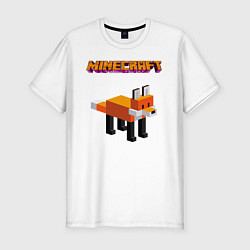 Мужская slim-футболка Minecraft - лиса
