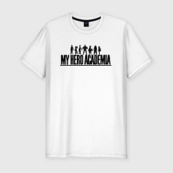 Мужская slim-футболка My Hero Academia лого с героями