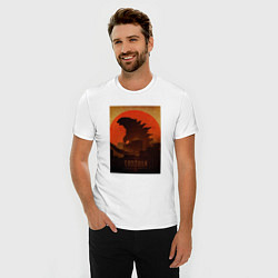 Футболка slim-fit Godzilla and red sun, цвет: белый — фото 2