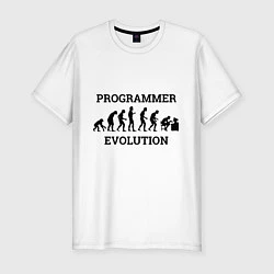 Мужская slim-футболка Эволюция программиста
