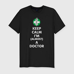 Футболка slim-fit Keep calm I??m a doctor, цвет: черный