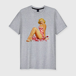 Футболка slim-fit Retro PinUp Girl, цвет: меланж