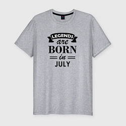 Футболка slim-fit Legends are born in july, цвет: меланж