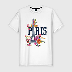 Футболка slim-fit Париж, цвет: белый