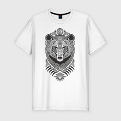 Футболка slim-fit Медведь, цвет: белый