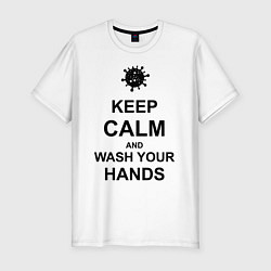 Мужская slim-футболка Keep Calm & Wash Hands