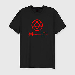 Мужская slim-футболка HIM LOGO RED