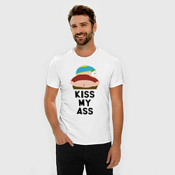 Футболка slim-fit KISS MY ASS, цвет: белый — фото 2