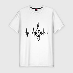 Футболка slim-fit Музыка моя жизнь, цвет: белый