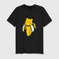 Мужская slim-футболка Пикачу-банан