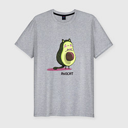 Мужская slim-футболка Авокадо кот - авокот