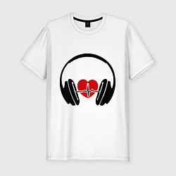 Мужская slim-футболка Музыка в сердце